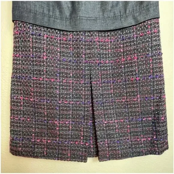 Halogen Tweed Skirt Dress L Mock Neck Sleeveless Preppy Work Office Career - Picture 4 of 10